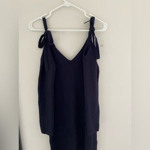 Club Monaco Navy off shoulder longsleeve sweater dress